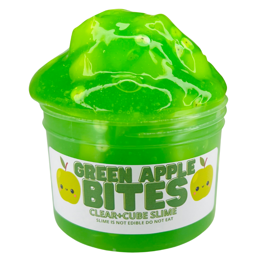 GREEN APPLE BITES-CLEAR SLIME